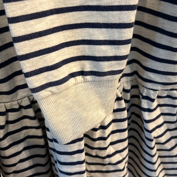 t.la by Anthropologie XL Navy Stripe/ Light Gray with Gold Trim Top - Picture 4 of 5